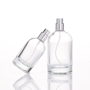 En Stock: Botella de Perfume de Vidrio Transparente de 100 ml, Botellas de Spray Plateadas, Botella de Vidrio de Lujo para Spray - Product Image 2