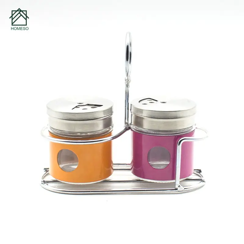 Koken Gereedschap Rvs Kruiderij Jar Spice Zout Peper Set Met Rek