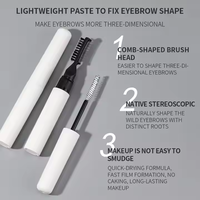 Vente en gros Vegan 2-en-1 pinceau à sourcils fins Tube blanc et bleu imperméable avec brosse à double tête bouchon à vis outil de maquillage