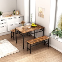 Toptan modern minimalist yemek masası seti ahşap 3 parça endüstriyel yemek odası setleri 2 4 6 koltuklu tezgah yemek mobilyaları