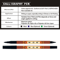 Ensemble de stylos de calligraphie professionnels double face écologiques personnalisés OEM SB69, encre à base d'eau, pointes élastiques noires pour