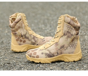 Bottes tactiques pour hommes, hautes, à bout rond, imperméables, antidérapantes, résistantes à l'usure, camouflage, pour la randonnée dans le désert - Product Image 6