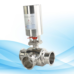 Válvula de bola de precio de 3 piezas de acero inoxidable para saneamiento de rosca hembra altamente rentable con actuador neumático de aluminio - Product Image 1