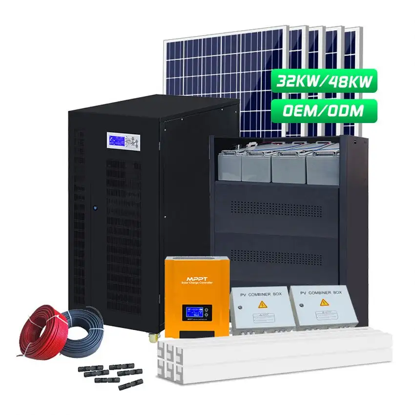 40kw 3 giai đoạn lai năng lượng mặt trời bảng điều khiển năng lượng hệ thống Kit 50 kW 50 KVA 50kw năng lượng mặt trời hệ thống điện tắt lưới hoàn chỉnh Pakistan với pin