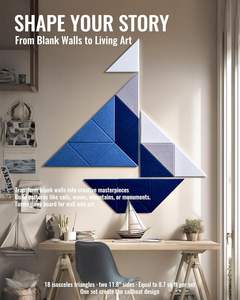 18pcs Felt Wall Tiles Bulletin Board Marine Blue White Panels Modular Decorative Wall Boards for Home Office <strong>Kids</strong> Room - Product Image 6