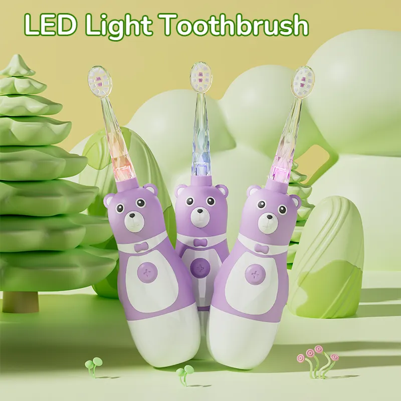 OralGos çocuklar LED elektrikli diş fırçası akülü çocuklar için elektrikli diş fırçası su geçirmez yumuşak elektrikli diş fırçası