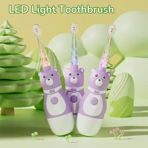 OralGos 키즈 LED 전동 칫솔 배터리 전원 어린이 전동 칫솔 방수 부드러운 전동 칫솔 어린이를위한