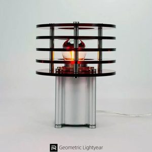 Lampe de bureau LED en verre rouge avec commande tactile, alimentation secteur, lampe de table moderne pour chambre et hôtel - Product Image 5