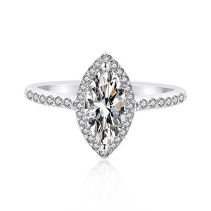 Neuer Trendiger Verlobungsschmuck 925 Sterling Silber 2 Karat Marquise-Schliff Moissanit Versprechensring für Frauen - Product Image 1