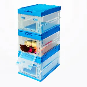 OEM Plastic folding collapsible storage crates totes containers