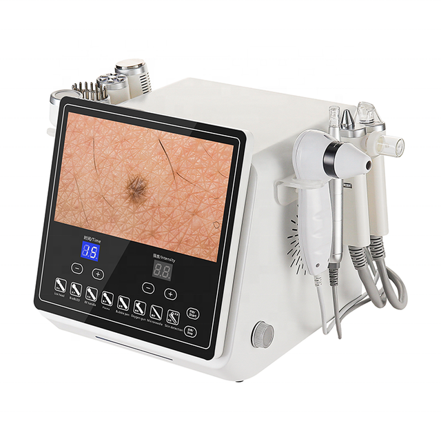 8 in 1 Hydro Oxygen Jet Small Bubble Facial Beauty Aqua Hydra Peeling Microdermabrasion Facials Machine with Skin Analyzer