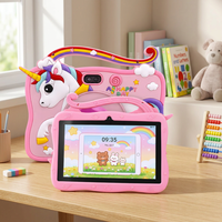 Tablette pour enfants 7 pouces Android 8.1 2 Go 16 Go WiFi 1024x600 rose, tablette PC pour enfants avec étui en silicone licorne et béquille