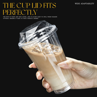 Couvercle en PET transparent de 90 mm de qualité alimentaire, anti-fuite, pour gobelet à café jetable, en gros, personnalisé, pour boissons froides, forme losange