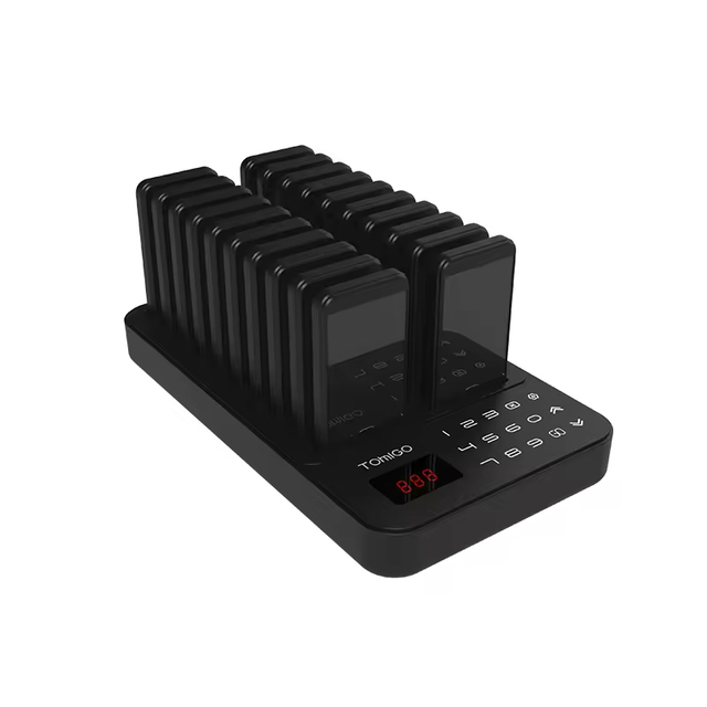 P30 Wireless Coaster Paging Queue Call System 20 Pagers Square Table Buzzer 100m ABS Material Hospitals Hotels Restaurants