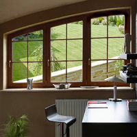 Ventana Abatible de Madera y Aluminio de Alta Calidad con Diseño de Ventana de Casa de Madera, Insonorizada