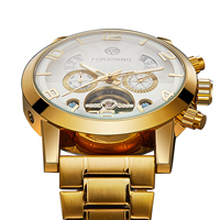 Untuk Jam Tangan Pria Mekanis Otomatis Tourbillon Desain Kontrak, Alarm, Baja Tahan Karat, Mesin Shanghai, Baru