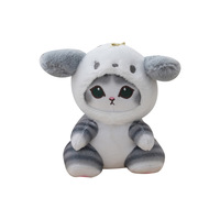 Pendentif porte-clés poupée chat requin, petit sac, vente en gros, populaire sur internet, mignon, super doux, en coton PP, peluche courte, dessin animé, en boîte