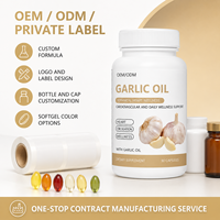 Capsules molles d'huile d'ail à formule personnalisée, gélules à revêtement entérique, complément alimentaire pour adultes, emballage en bouteille, OEM ODM
