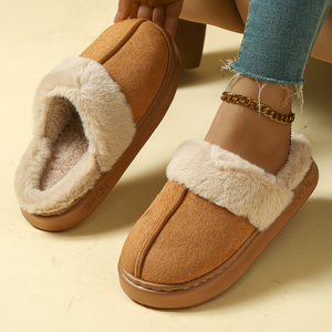 Zapatillas <span class=keywords><strong>de</strong></span> mujer <span class=keywords><strong>de</strong></span> doble uso, cálidas <span class=keywords><strong>de</strong></span> felpa para invierno y otoño, con plataforma, suela gruesa <span class=keywords><strong>de</strong></span> EVA antideslizante, para uso en exteriores y en el hogar. - Product Image 4