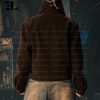 Veste Napoléon en Faux Daim LARSUR sur Mesure, Coupe Slim, Col Montant, Style Motard, Veste Courte Hussar