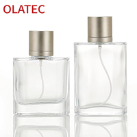 Botellas de Perfume Redondas de Vidrio Recargables de Lujo, Personalizadas y Profesionales, de 30ml, 50ml y 100ml, con Diseño de Pulverizador Vacío y Tapas Esmeriladas Personalizadas
