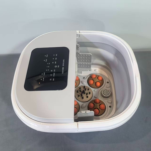 Faltbares Elektrisches Vibrations-Fußmassagegerät Pediküre-Becken Kabellose Fernbedienung Tragbares Einweich-Massagegerät mit Rollen Wärmefunktion 2,3kg - Product Image 1