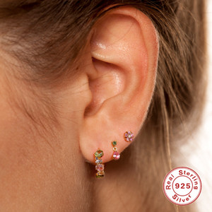 Wholesale Women Classic Water Drop Color Zircon <b>Stud</b> <b>Earrings</b> 925 <b>Sterling</b> <b>Silver</b> <b>Earrings</b> - Product Image 5