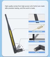 Antenne Wi-Fi externe intérieure pliable omnidirectionnelle en caoutchouc à gain élevé de 375 mm 9 dBi pour routeur sans fil avec connecteur RP-SMA
