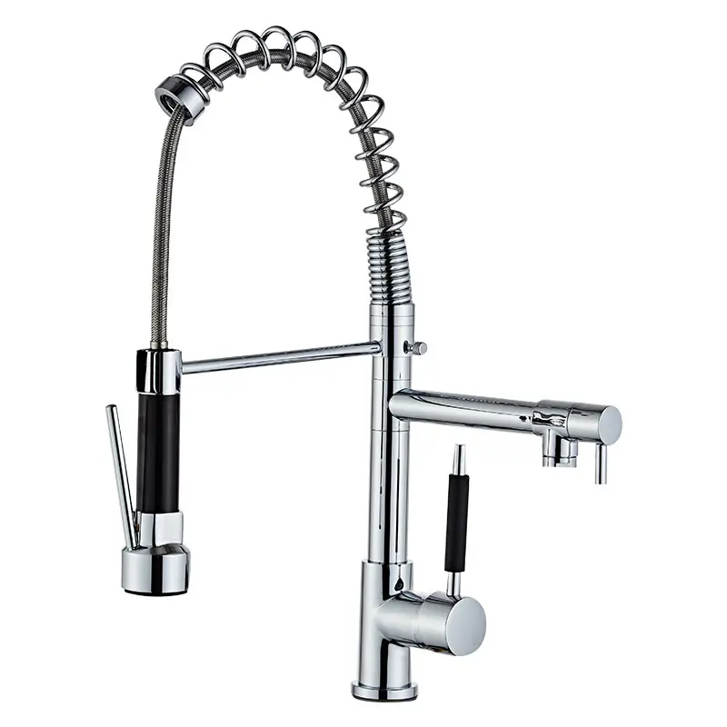 High-pressure dual-use spring shower tap pull-out grifo cold and hot water torneira sink wash basin telescopic kitchen faucet