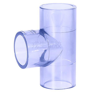 Conector en T Transparente de UPVC Estándar Americano Rongsheng, Accesorio de Inserción de Diámetro Igual para Suministro de Agua, Tubería Química de PVC - Product Image 1