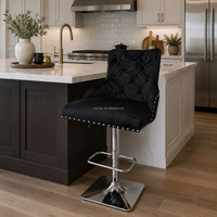 Vente directe d'usine, tabourets de bar modernes à assise large pour la cuisine ; vente en gros de tabourets de bar en velours doux réglables en hauteur