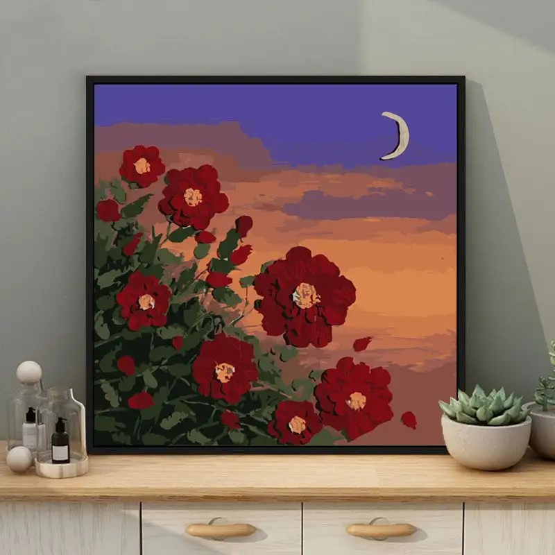 diy digital oil painting Hand coloring living room decorative landscape oil painting art filling cure hand-painted aesthetic han