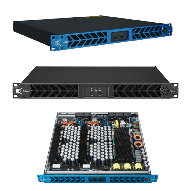D-3002 Pa System Black or Blue 2 Channel 3000W Class D Public Address Power Amplifier