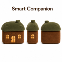 Ours en peluche interactif IA en forme de petite cabane, parlant et éducatif, 100 % polyester, compagnon pour enfants, cadeau
