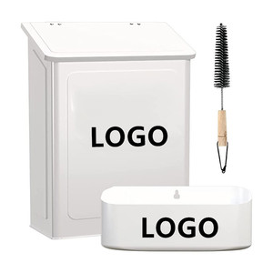 Laundry Organization Set Custom Logo Magnetic Lint Bin Wall Storage Holders With Lint brush