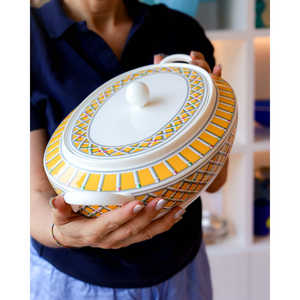 Set di Stoviglie Richard Ginori Lago da 12 Pezzi con Decorazione Colonna, Eleganti Vassoi da Servizio - Product Image 6