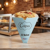 2026 Meilleures ventes : Cornet en papier crêpe de qualité alimentaire, résistant à l'eau et à l'huile, pour frites, avec compartiment à sauce