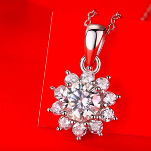 925 Sterling Silver 1CT 5CT Moissanite Collier pour Femmes Mode Classique Collier De Mariage Bijoux - Product Image 5