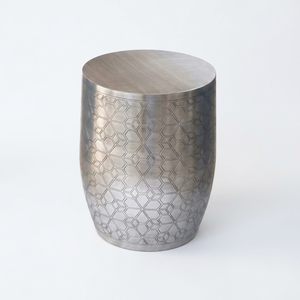 Modern Metal Geometric Coffee <b>Table</b> With Geometric Pattern Round Top Contemporary Living Room Furniture Decorative Side <b>Table</b> - Product Image 1