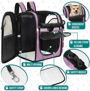 Sac de transport pour animaux de compagnie approuvé par les compagnies aériennes, sac de transport portable pour animaux de compagnie, sac de transport pliable en tissu pour chiens et chats - Product Image 2