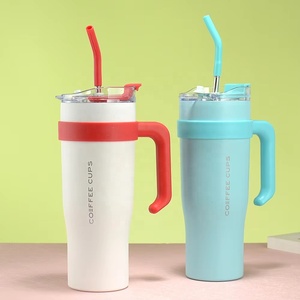 Oferta Especial: Vaso Térmico <span class=keywords><strong>Goofit</strong></span> de 1200ml (40oz) para Auto, con Asa, Aislado, de Acero Inoxidable, con Pajita - Product Image 5