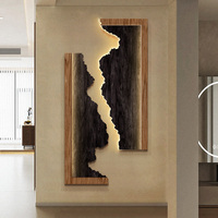Peintures murales d'art de luxe pour hall d'entrée, décoration d'intérieur, art mural, couloir d'hôtel, peintures en porcelaine de cristal à LED