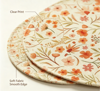 Ensemble de 5 nappes de table florales en lin pour la décoration de la salle à manger, vente en gros