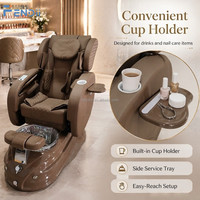 Fauteuil de pédicure pour massage corporel complet avec système de jets de massage sans tuyauterie et dossier réglable pour salon de manucure