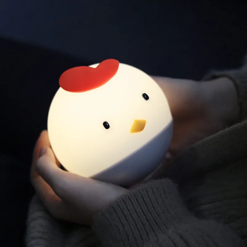 아이 생일 선물 애완 동물 귀여운 동물 실리콘 아기 밤 빛 터치 센서 휴대용 USB 충전식