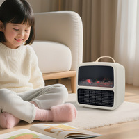 Chauffage d'appoint de bureau intelligent à flamme 3D dynamique, chauffage instantané, compact et élégant