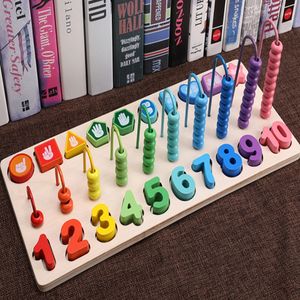 Montessori Di Legno Aritmetica di Scuola Materna per Bambini Giocattoli Di Puzzle digitale piastra di forma di corrispondenza ealy educazione giocattolo per bambini - Product Image 2