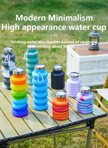 Nueva Botella de Agua Plegable de Silicona Personalizada, 500 ml, Reutilizable, Libre de BPA, Diseño Deportivo, Tapa Abatible, para Uso en Exteriores - Product Image 5