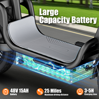 Scooter électrique pliable à deux roues pour trajets urbains, avec siège et porte-bagages arrière, 500W haute vitesse, charge 150kg, freins à disque étanches, sans assistance au pédalage