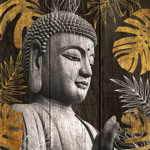 יד צבוע בד מופשט בודהה שמן ציור קיר אמנות אמנות שמן ציור